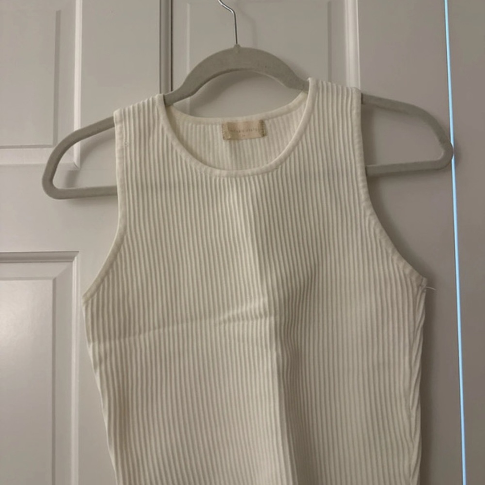 Altrd state Ribbed Tank Top - Cream Sleeveless Womens Top